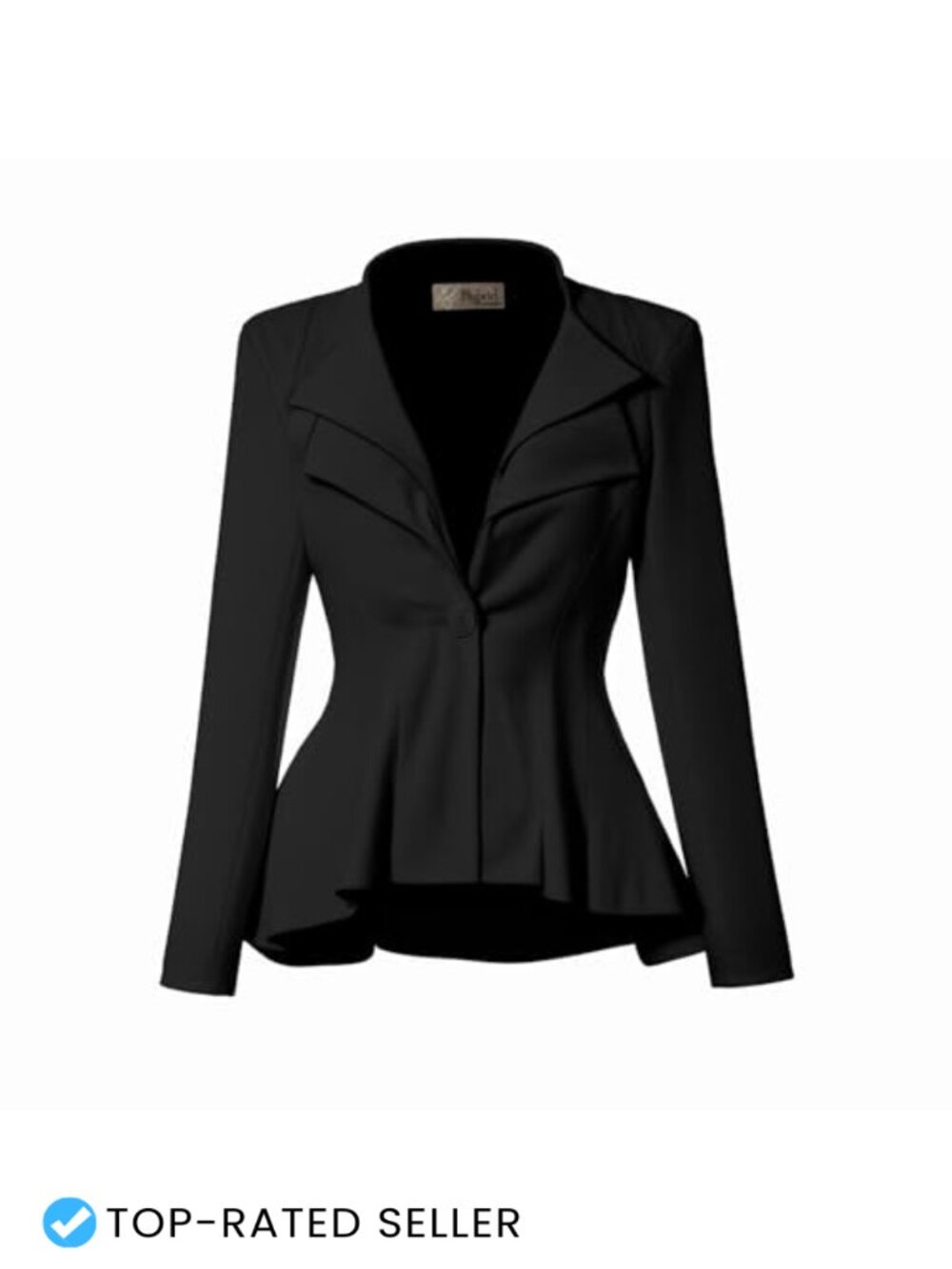 Women's Office Blazer Rayon Nylon Spandex Stretch Double Notch Lapel Work